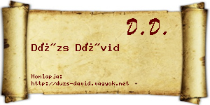 Dúzs Dávid névjegykártya